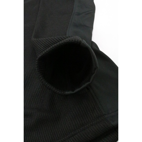 Chaps Mens Black Textured Knit Softshell Full Zip Jacket Size M Embroidered Flag - Picture 6 of 16